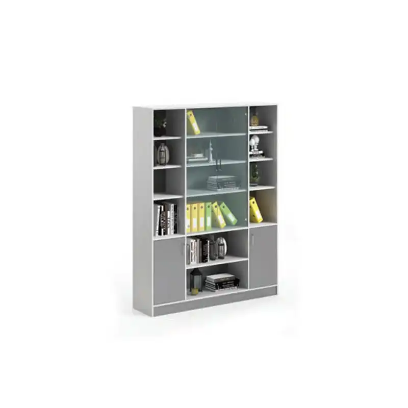 Full Height Glass Door and open shelf Filing Cabinet