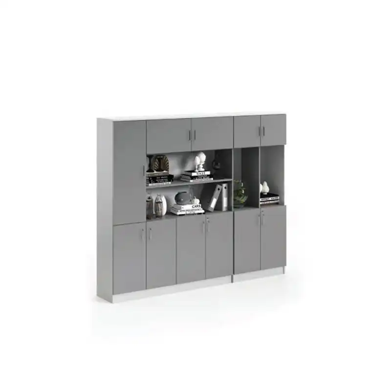 Full Height Wooden Doors Filing & Open Shelf