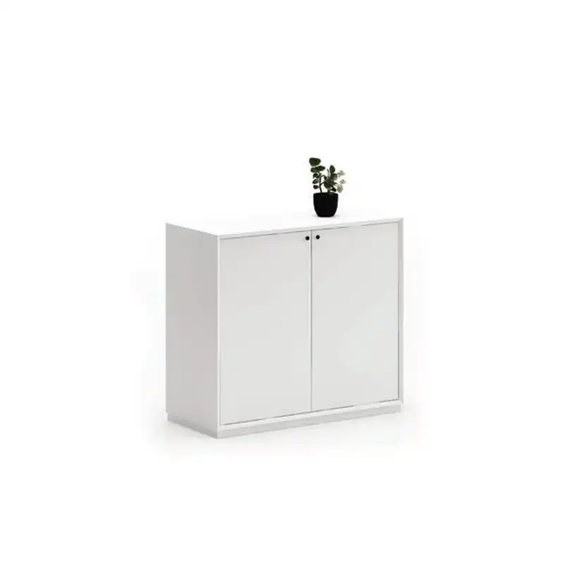 Bevel series Low Height 2 Door White Cabinet