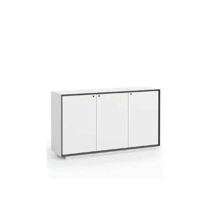 Bevel series Low Height 3 Door White Cabinet