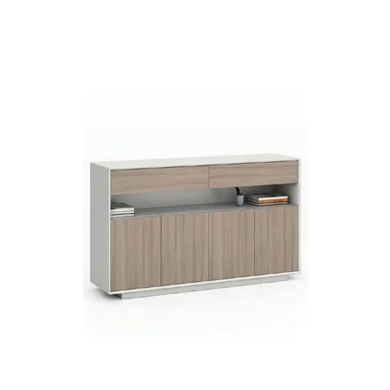 Bevel series Low Height 4 Door White Cabinet