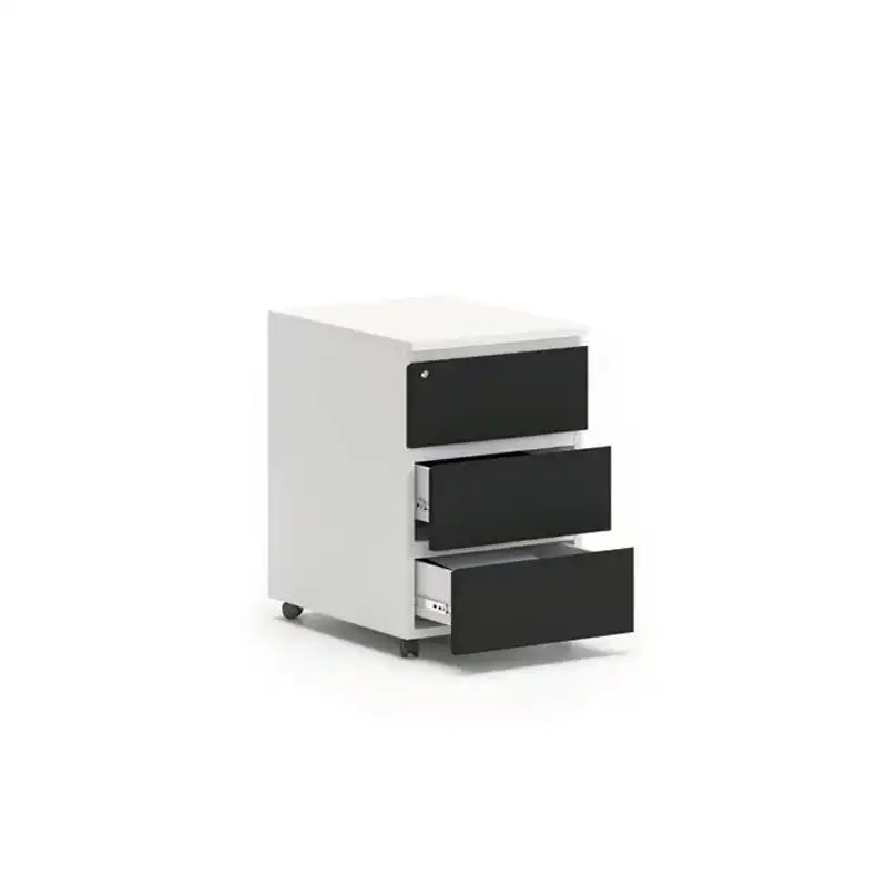 Lockable Under-Desk 3-Drawer Mobile Pedestal Handle less Doors