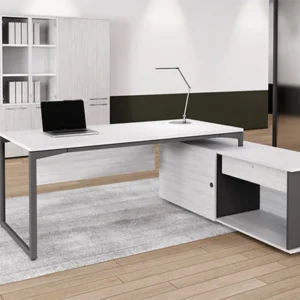 Platz Executive Desk With Single Leg and Side Return